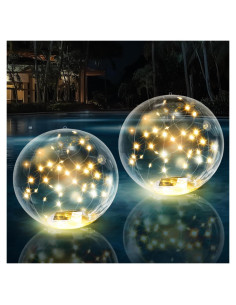 Luces de piscina flotantes solares numiko - LED 35.56 cm, 2 unidades