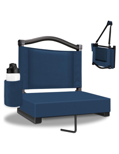 Asiento de Grada Plegable Fragess Azul Marino con Respaldo