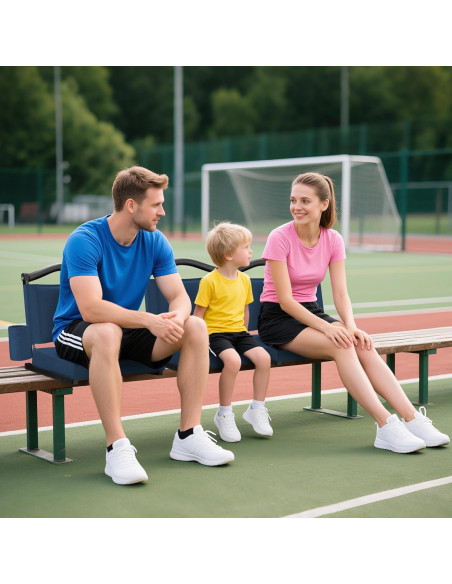 Asiento de Grada Plegable Fragess Azul Marino con Respaldo