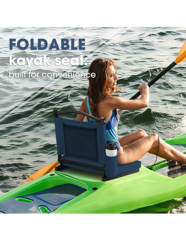 Asiento de Grada Plegable Fragess Azul Marino con Respaldo