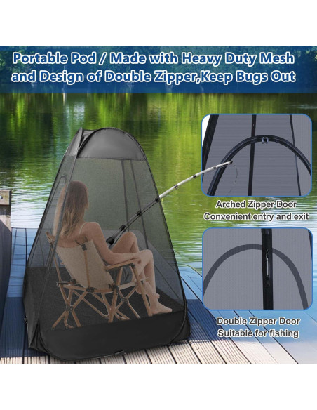 Carpa de Camping Emsiok para 1 Persona, 120x120x150cm, Malla Anti-Mosquitos Carpa de Camping Emsiok para 1 Persona, 120x120x150cm, Malla Anti-Mosquitos