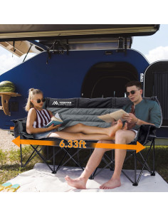 Silla de Camping Plegable Huskfirm para 3 Personas con Cojín 2