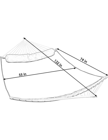 Hamaca Exterior Sunnydaze Doble con Barra Curvada Azul y Gris