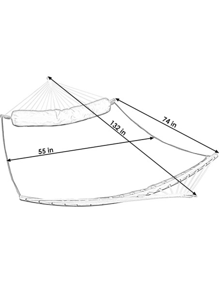 Hamaca Exterior Sunnydaze Doble con Barra Curvada Azul y Gris