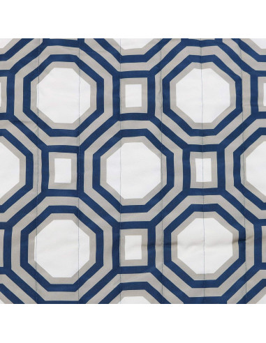 Hamaca Exterior Sunnydaze Doble con Barra Curvada Azul y Gris