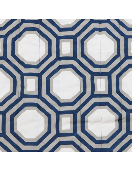 Hamaca Exterior Sunnydaze Doble con Barra Curvada Azul y Gris