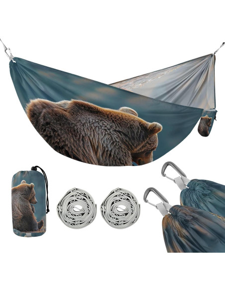 Hamaca de Camping SDMKA 150 kg, Portátil, 290x138 cm, Incluye Correas