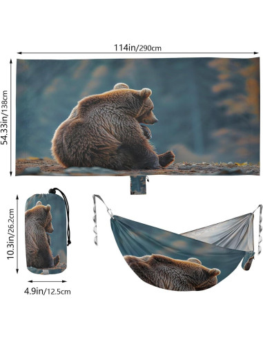 Hamaca de Camping SDMKA 150 kg, Portátil, 290x138 cm, Incluye Correas