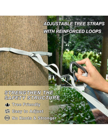 Hamaca de Camping SDMKA 150 kg, Portátil, 290x138 cm, Incluye Correas