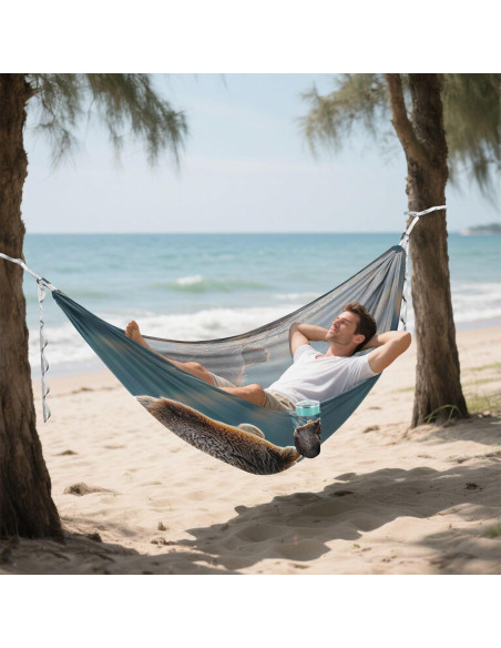 Hamaca de Camping SDMKA 150 kg, Portátil, 290x138 cm, Incluye Correas