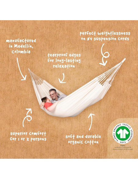 Hamaca Doble LA SIESTA Modesta Algodón Orgánico 2 Personas Hamaca Doble LA SIESTA Modesta Algodón Orgánico 2 Personas