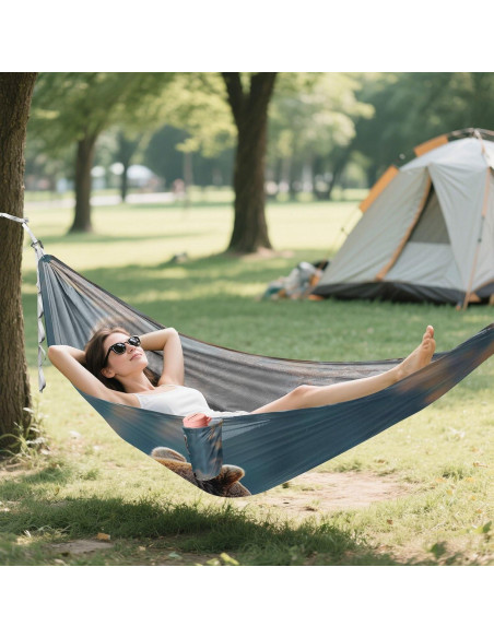 Hamaca de Camping SDMKA 150 kg, Portátil, 290x138 cm, Incluye Correas