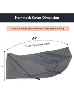 Cubierta de Hamaca Impermeable ANOW 12FT con Correa Ajustable 2