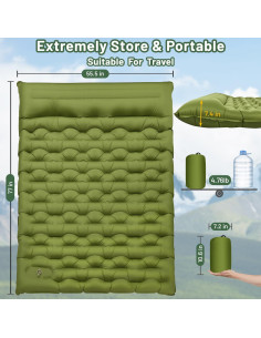 Colchoneta Doble Inflable Oramoose 6" Gruesa para Camping 2