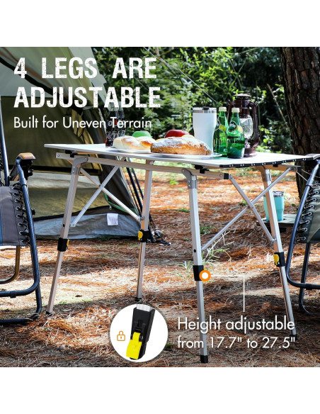 Mesa Plegable PORTAL con Silla de Pesca para Camping