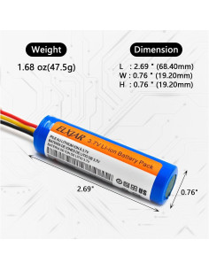 Batería Recargable Elxjar 3.7V 2600mAh para PETZL NAO NAO+ 2