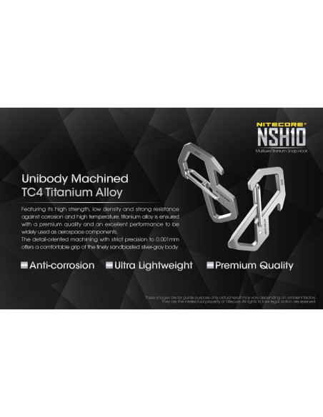 Carabiner de Titanio NITECORE NSH10 Multi-Herramienta EDC