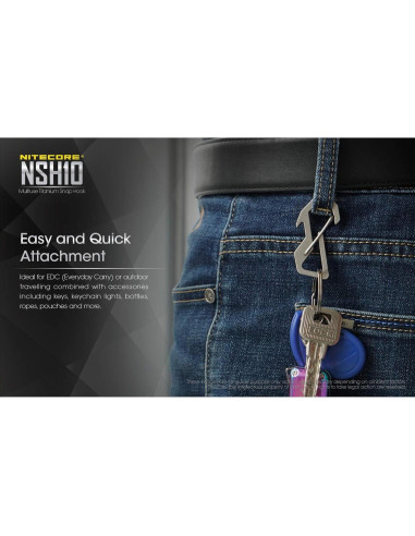 Carabiner de Titanio NITECORE NSH10 Multi-Herramienta EDC