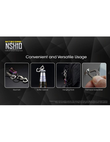 Carabiner de Titanio NITECORE NSH10 Multi-Herramienta EDC