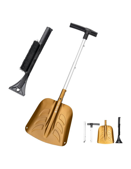 Pala de Nieve Plegable OneTigris 66 cm con Cepillo Raspador
