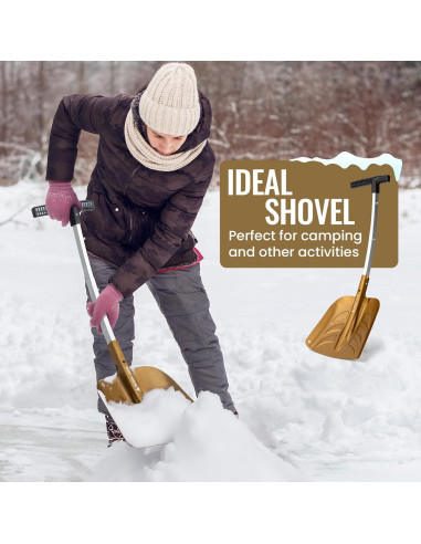 Pala de Nieve Plegable OneTigris 66 cm con Cepillo Raspador