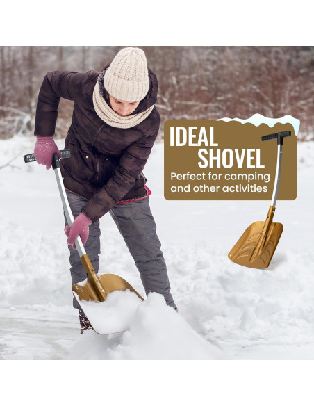 Pala de Nieve Plegable OneTigris 66 cm con Cepillo Raspador