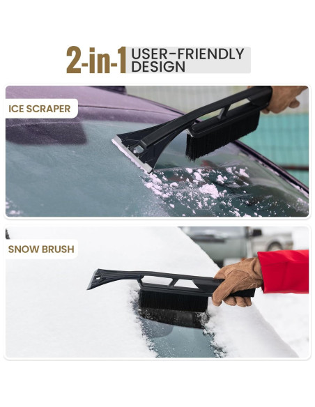 Pala de Nieve Plegable OneTigris 66 cm con Cepillo Raspador