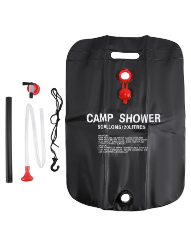 Bolsa de Ducha Solar 20L Genérico con Manguera y Cabezal Ajustable