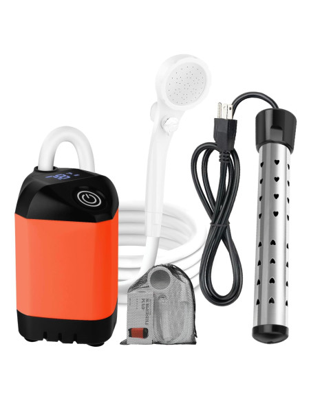 Ducha de Camping Portátil MarvinnanSlyke 2000W 7800mAh LED