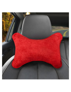 Almohada de Cuello para Auto DXNQ Roja, Suave y Ergonómica