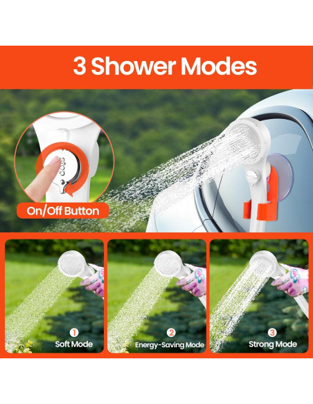 Ducha de Camping Portátil MarvinnanSlyke 2000W 7800mAh LED