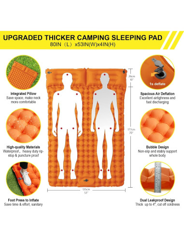 Colchón Doble Inflable KAYOTA 203x135 cm con Almohada