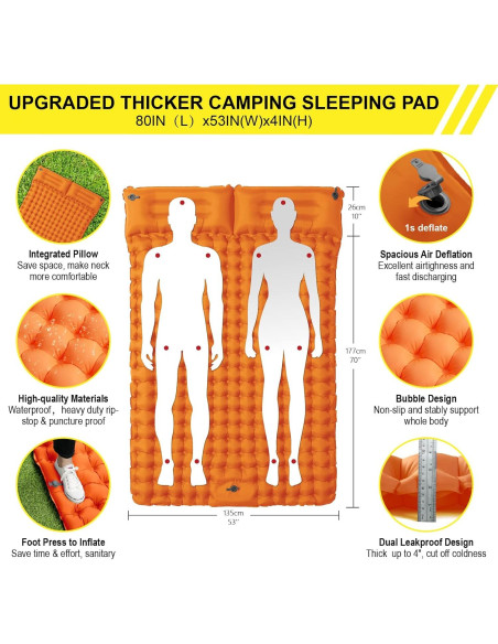 Colchón Doble Inflable KAYOTA 203x135 cm con Almohada