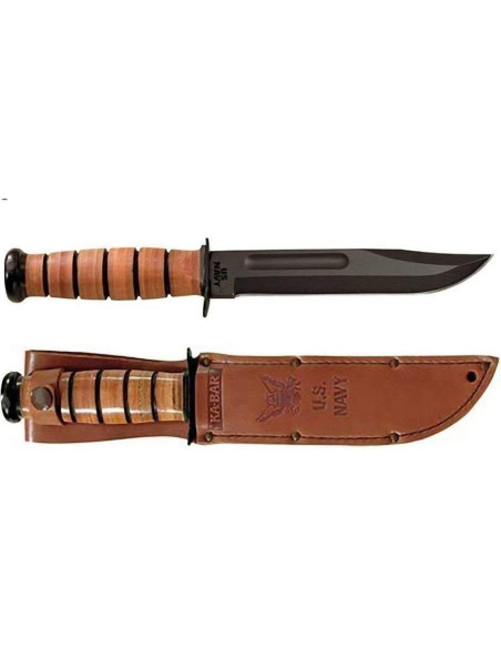 Funda de cuero marrón KA-BAR para cuchillos de 17.78 cm