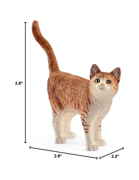 Figura de Gato Atigrado Schleich - Mundo de Granja 6.6 cm Figura de Gato Atigrado Schleich - Mundo de Granja 6.6 cm