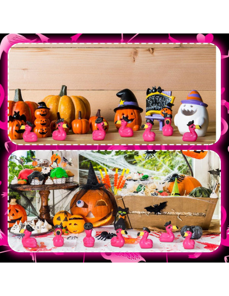 100 Mini Flamencos de Resina Rosados Soulchen para Decoración