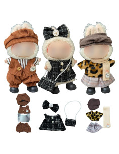 3 Conjuntos de Ropa para Muñecas Labubu 15-17 cm - Estilo Variado