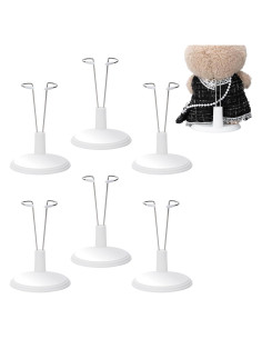 Paquete de 6 Soportes Ajustables para Muñecas 10-20 cm Blanco