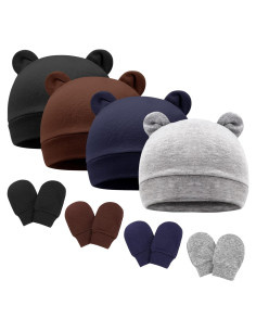Conjunto Gorro y Manoplas Orejas de Oso AQOKKA 0-3 Meses