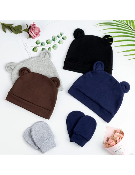 Conjunto Gorro y Manoplas Orejas de Oso AQOKKA 0-3 Meses