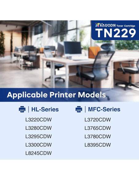 Cartucho de Tóner Compatible TN229 4-Pack Vauodn para Brother