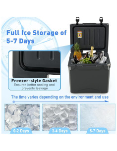 Enfriador con Ruedas Goplus 42QT Aislado Portátil Gris 2