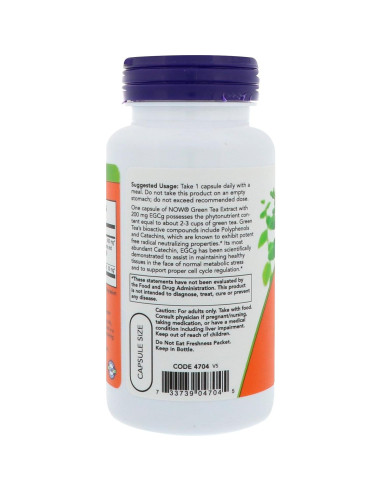 NOW Foods Extracto de Té Verde EGCg 400 mg - 90 Cápsulas Veganas