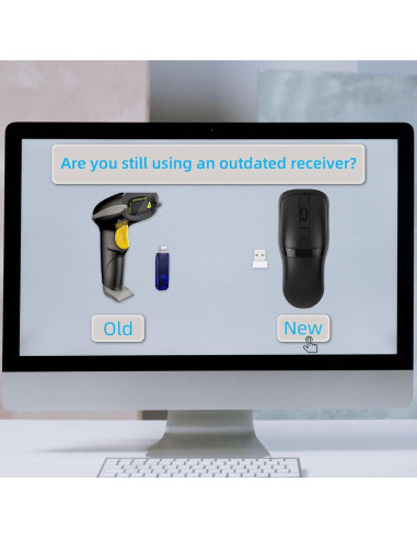 Escáner de Código de Barras Inalámbrico THARO 2 en 1 Negro