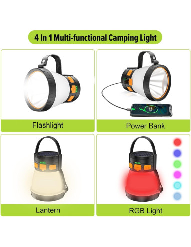 2 Linternas LED Recargables iToncs para Camping 1500 Lúmenes