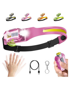 Lámpara Frontal LED Recargable HELINYAN 400 Lúmenes IP65 Rosa