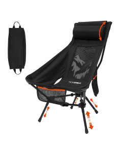 Silla de Camping Plegable NOVSIGHT con Respaldo Alto y Reposacabezas
