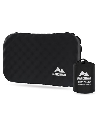 Almohada Inflable MARCHWAY para Camping - Soporte Doble Cara, Ligera y Compacta