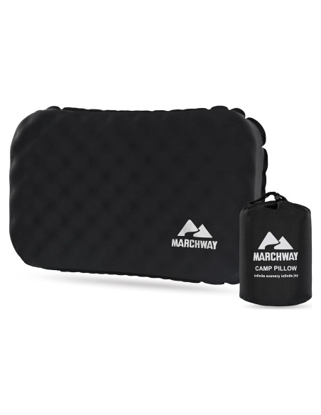 Almohada Inflable MARCHWAY para Camping - Soporte Doble Cara, Ligera y Compacta