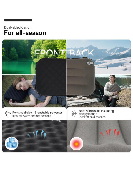 Almohada Inflable MARCHWAY para Camping - Soporte Doble Cara, Ligera y Compacta